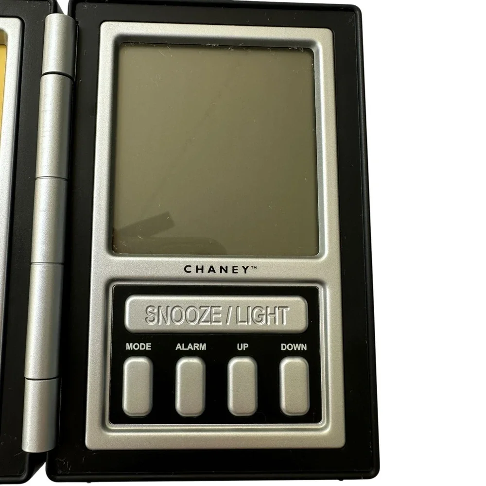 Chaney Folding Travel Alarm Clock LCD Photo Frame Snooze Light‎ Black